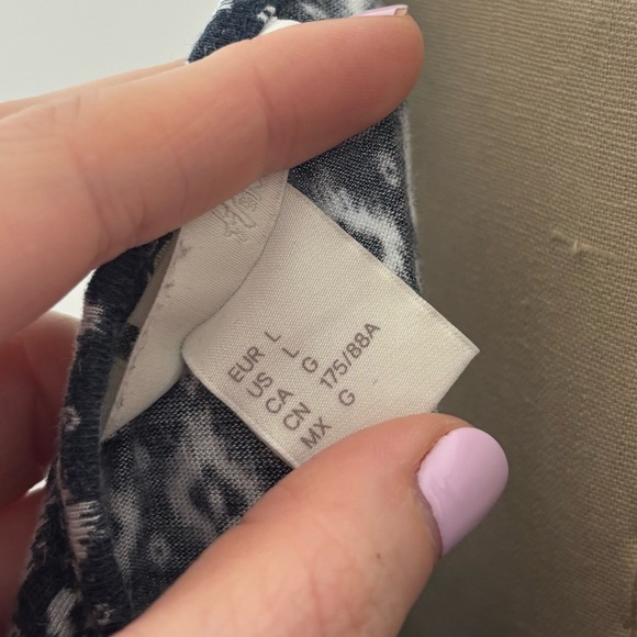 H&M Romper Blue Geometric Spaghetti Straps Tassel L - Picture 6 of 6